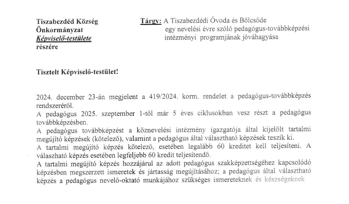 Read more about the article Képviselő-testületi ülés 2026.04.28. – Továbbképzés