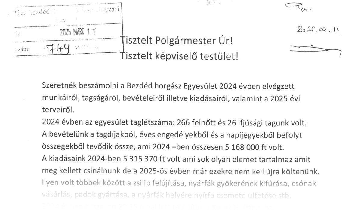 You are currently viewing 2025.05.27-i Képviselő-testületi ülés – Bezdéd Horgász Egyesület