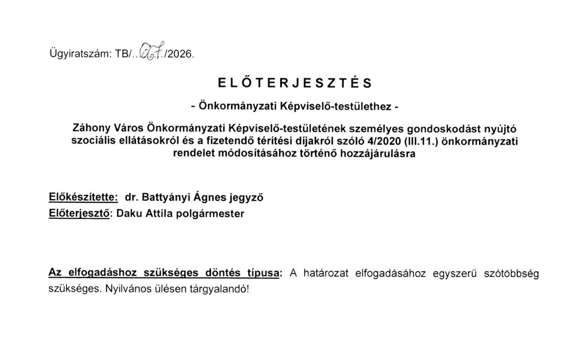 Read more about the article Képviselő-testületi nyilvános ülés 2026.03.10. – 7. ELŐTERJESZTÉS