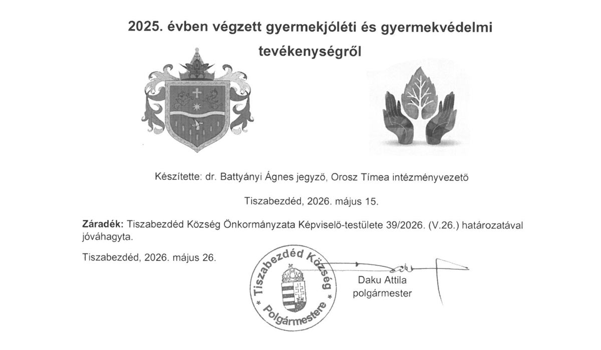 Read more about the article Képviselő-testületi zárt ülés 2026.05.26. – Beszámoló