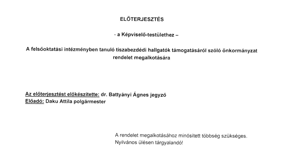 Read more about the article 2025.09.23-i Képviselő-testületi ülés – Tiszabezdédi gyermekek támogatása