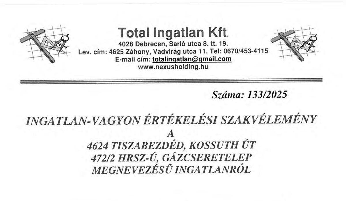 Read more about the article 2025.07.15-i Rendkívüli Képviselő-testületi ülés – Értékbecslés, Gázcseretelep