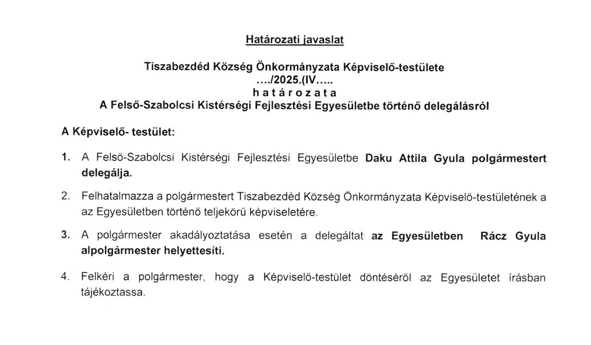 Read more about the article 2025.04.22-i Képviselő-testületi ülés – FSZE határozati javaslat