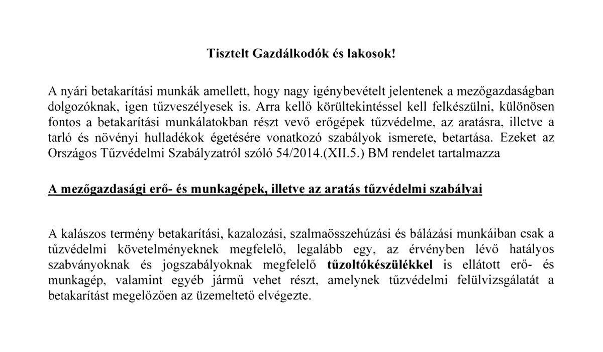 Read more about the article Gazdálkodók és lakosság tájékoztatása