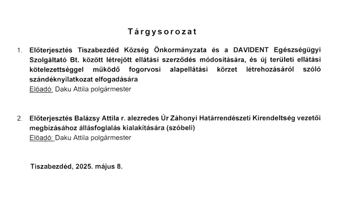 Read more about the article 2025.05.08-i Rendkívüli képviselő-testületi ülés – Jegyzőkönyv