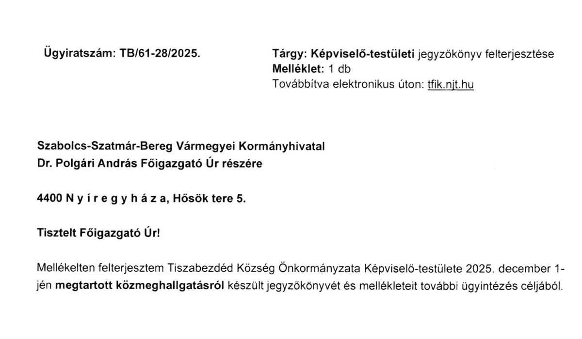 Read more about the article 2025.12.01- Közmeghallgatás – Jegyzőkönyv
