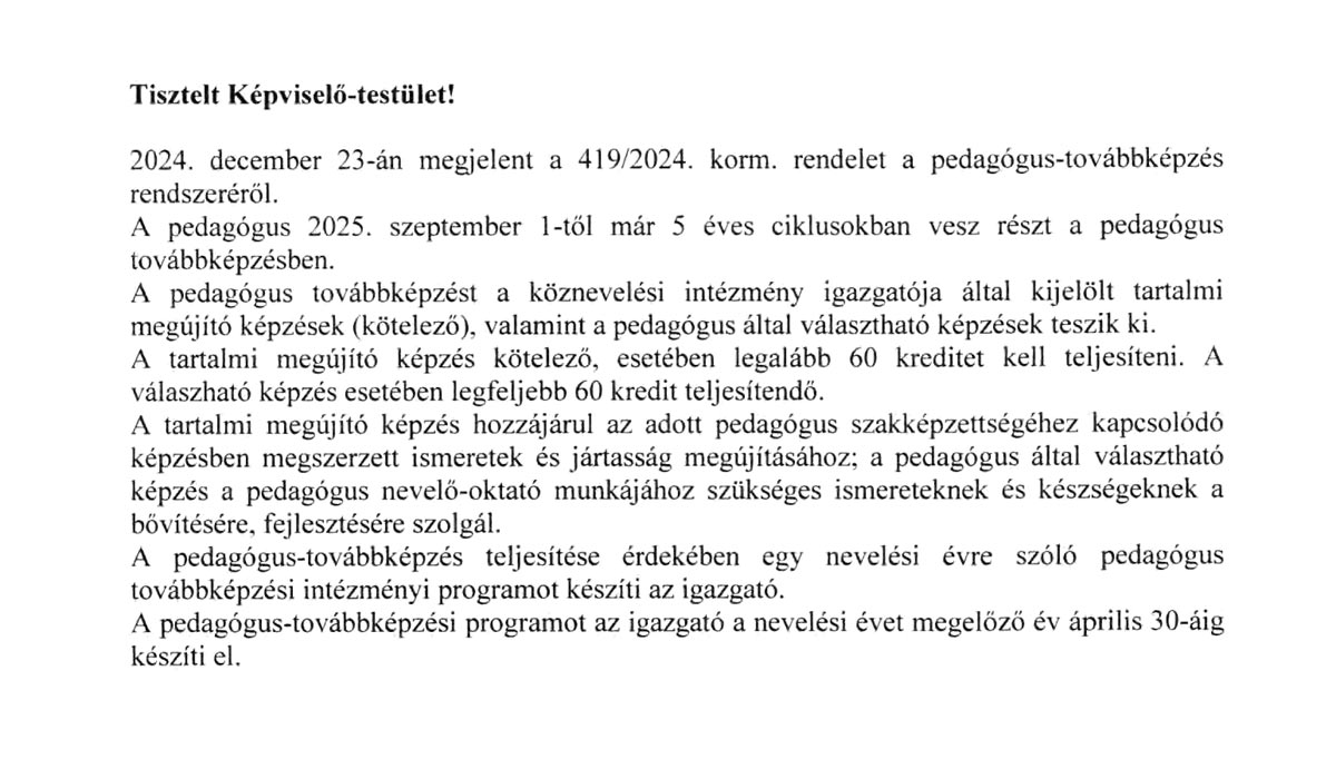 Read more about the article 2025.04.22-i Képviselő-testületi ülés – Óvoda előterjesztés 1