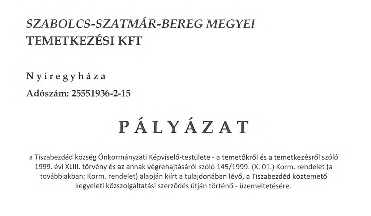 Read more about the article 2025.03.04-i Képviselő-testületi ülés – Pályázat 1 Temetőüzemeltetői