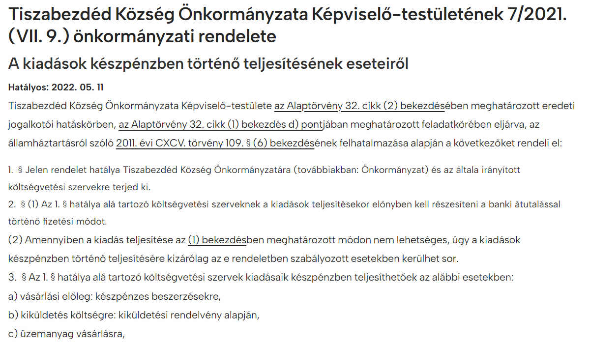 Read more about the article Önkormányzati rendeletek 2021 – A képviselő-testület 7/2021. VII. 9. önkormányzati rendelete