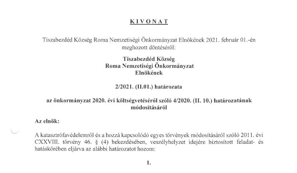 You are currently viewing Roma Nemzetiségi Önkormányzat határozatok 2021 – 2_2021II.01