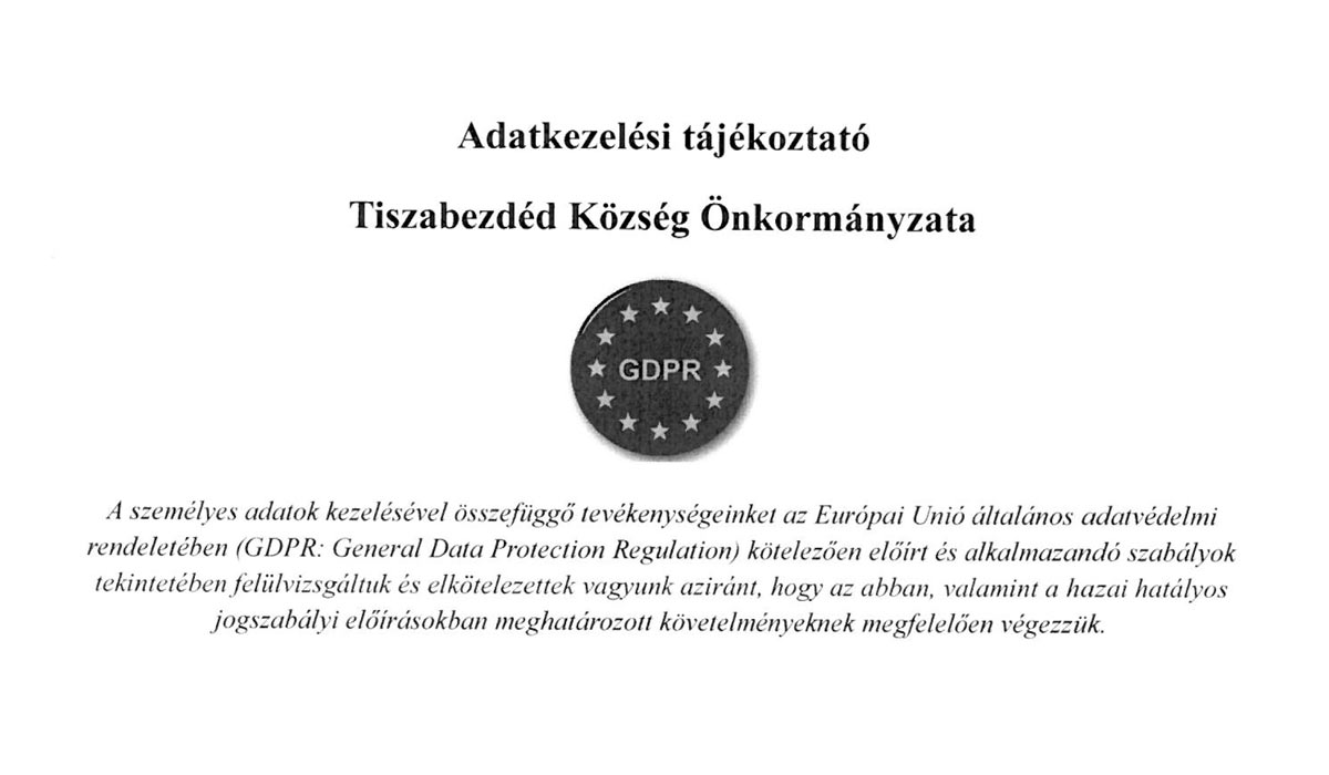 Read more about the article Adatkezelési tájékoztató Tiszabezdéd Község Önkormányzata