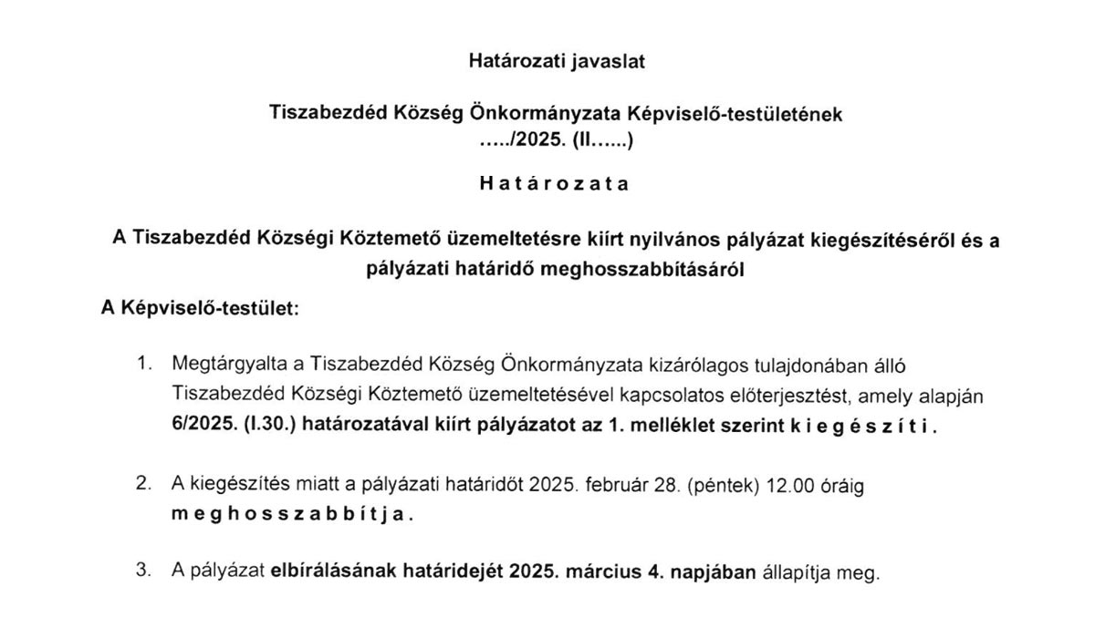 Read more about the article 2025.02.13- i Képviselő-testületi ülés – Temető